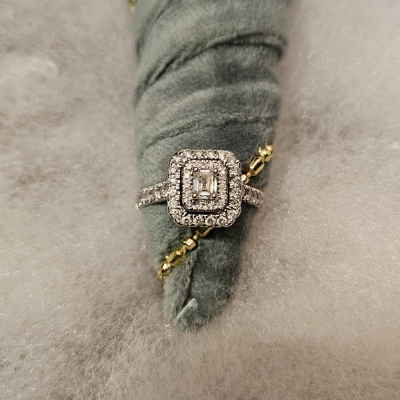 🛑SOLD🛑 1 CT. T.W. Emerald-Cut Diamond Double Frame Engagement - Picture 1 of 11